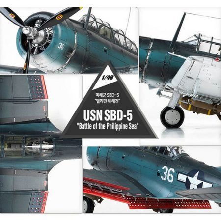 academy 12329 USN SBD-5 Battle of the Philippine Sea 1/48Kit en plástico para montar y pintar.Incluye piezas en fotograbado y mascarillas