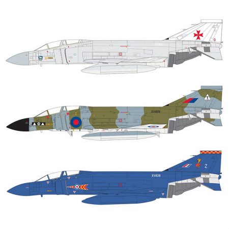 airfix a06017 McDonnell Douglas FGR.2 Phantom 1/72Kit en plástico para montar y pintar.Hoja de calcas con 3 decoraciones de la Royal Air Force en los años 70-90.