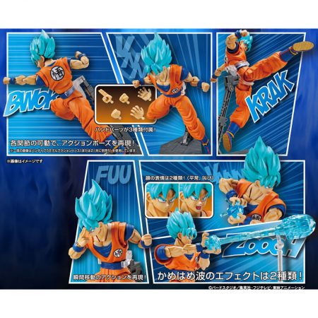 bandai 0219546 Super Saiyan God Super Saiyan Son GokouKit en plástico para montar.Una vez montada la figura queda articulada.