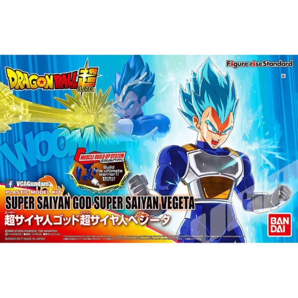 bandai 0219766 Super Saiyan God Super Saiyan VegetaKit en plástico para montar.Una vez montada la figura queda articulada.