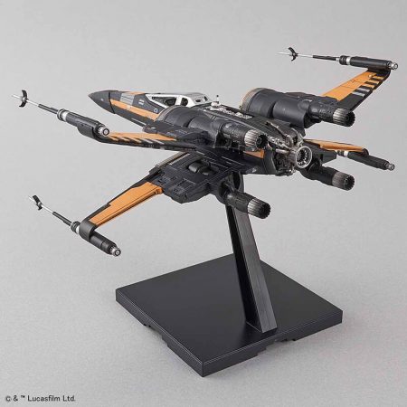 bandai 0219752 Star Wars 1/72 Poe’s Boosted X-Wing StarfighterKit de montaje en plástico por presión, no necesita pegamento.