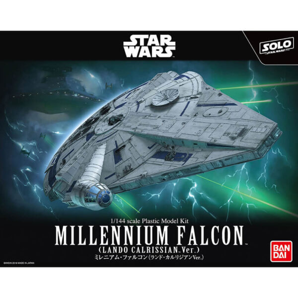 bandai 0225754 Star Wars 1/144 Millennium Falcon Lando Calrissian VersionKit de montaje en plástico por presión, no necesita pegamento