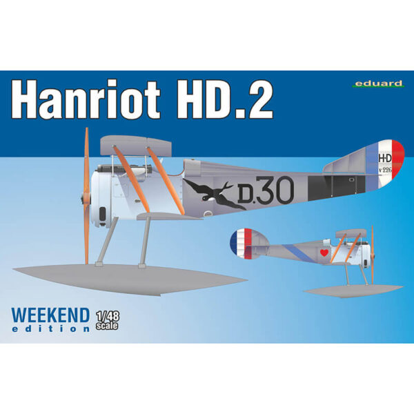 eduard 8413 Hanriot HD.2 floatplane Weekend Edition 1/72 Kit en plástico para montar y pintar. Hoja de calcas con 2 opciones de decoración.