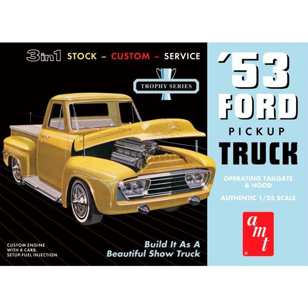 amt 882/12 Ford Pickup 1953 1/25Kit en plástico para montar y pintar.