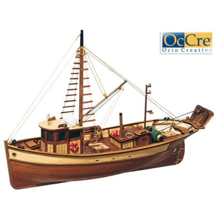 occre 12000 Pesquero Palamos 1/45 Kit de construcción tradicional en madera, casco por cuadernas con doble forro.