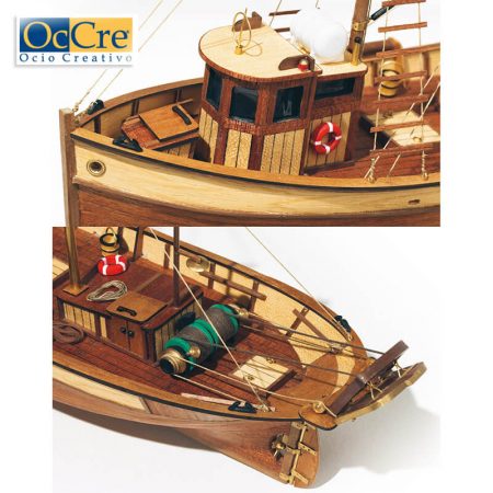 occre 12000 Pesquero Palamos 1/45 Kit de construcción tradicional en madera, casco por cuadernas con doble forro.