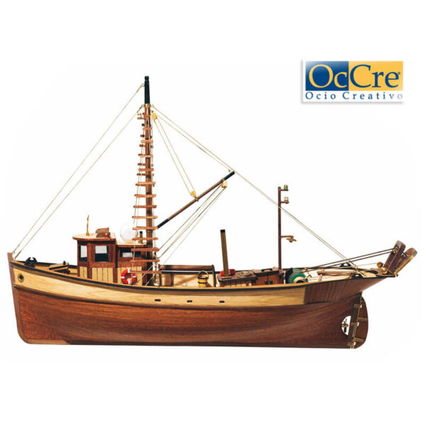 occre 12000 Pesquero Palamos 1/45 Kit de construcción tradicional en madera, casco por cuadernas con doble forro.