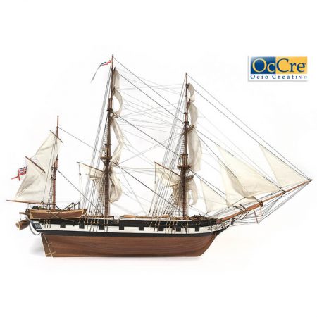 occre 12005 HMS Beagle 1/80Kit de construcción tradicional en madera, casco por cuadernas con doble forro