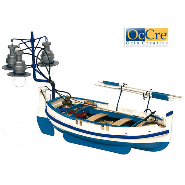 occre 52002 Barca de luz Calella 1/15 Kit de construcción tradicional en madera, casco por cuadernas con doble forro.
