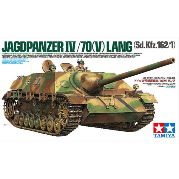 tamiya 35340 German Jagdpanzer IV L70V Lang Late Production Sd.Kfz.162 kit en plástico para montar y pintar.