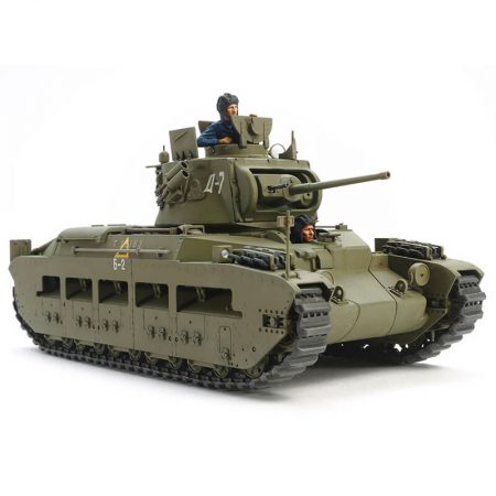 tamiya 35355 Infantry Tank Matilda Mk.III-IV Red Army kit en plástico para montar y pintar.Incluye 2 medias figuras del comandante y el conductor.