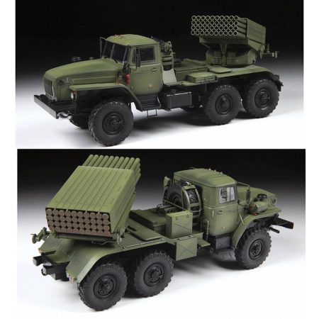 zvezda 3655 Russian Multiple Rocket Launcher BM-21 GradKit en plástico para montar y pintar.