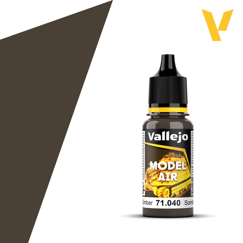 Vallejo Model Air 71040 Burnt Umber 17ml - Colore Acrilico Marrone Terra - Non Tossico - Per Modellismo E Aerografo