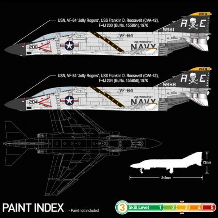 academy 12529 USN F-4J VF-84 Jolly Rogers Escala 1/72