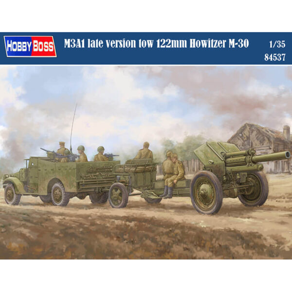 hobby boss 84537 M3A1 late version tow 122mm Howitzer M-30 maqueta escala 1/35