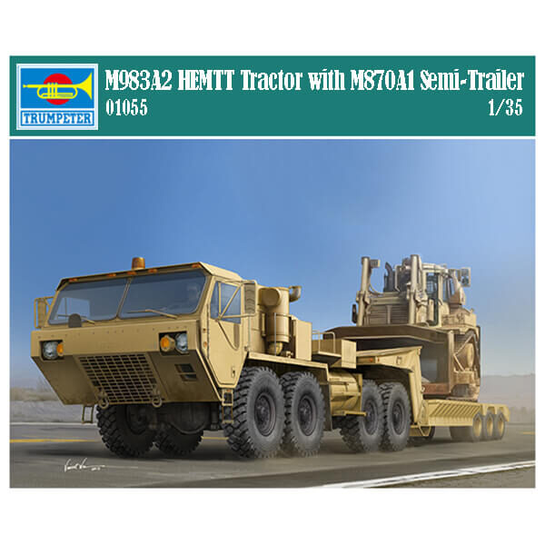 trumpeter 01055 M983A2 HEMTT Tractor with M870A1 Semi-Trailer Escala 1/35