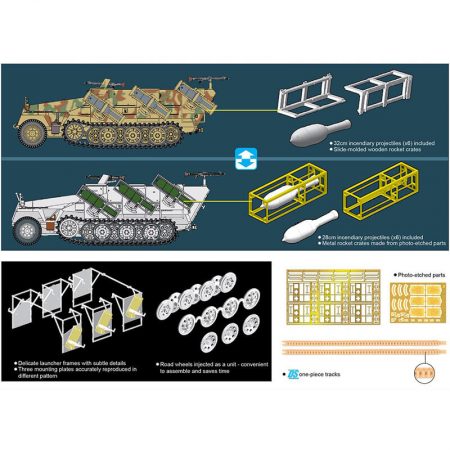 dragon model 7604 Sd.Kfz.251/2 Ausf.D mit Wurfrahmen 40 2 in 1 maqueta escala 1/72