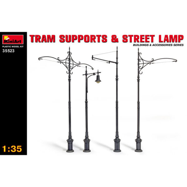 miniart 35523 Tram Supports and Street Lamp maqueta escala 1/35