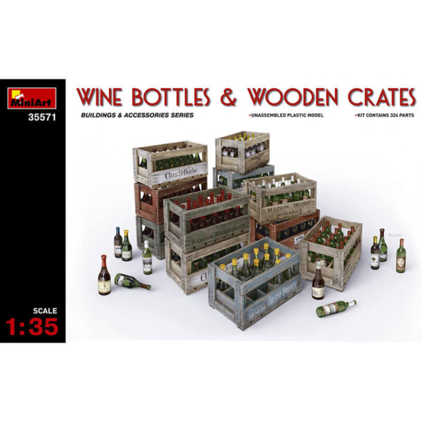 miniart 35571 Wine Bottles & Wooden Crates escala 1/35