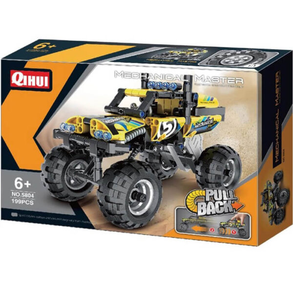 qihui 5804 Coche Off-Road Amarillo Pull Back 199 pcs