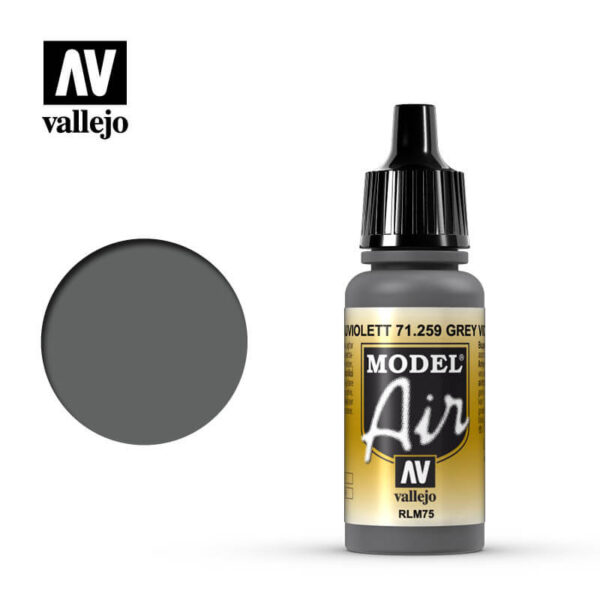 MA 71259 RLM75 Grauviolett - Grey Violet RLM75 17ml La gama de colores Model Air ha sido desarrollada específicamente para su uso en aerografía