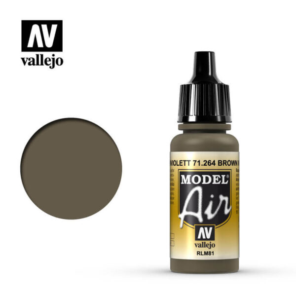 MA 71264 RLM81 Braunviolett - Brown Violet RLM81 17ml La gama de colores Model Air ha sido desarrollada específicamente para su uso en aerografía