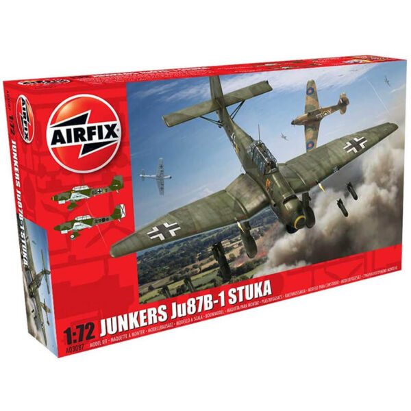 airfix ao3087 Junkers Ju87 B-1 Stuka 1/72Kit en plástico para montar y pintar.Hoja de calcas con 2 decoraciones.Dimensiones: 152 x 192 mm