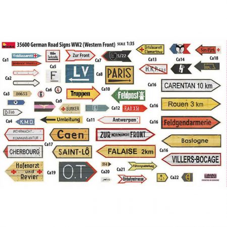 miniart models 35600 German Road Signs WW2 France 1944 escala 1/35