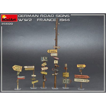 miniart models 35600 German Road Signs WW2 France 1944 escala 1/35