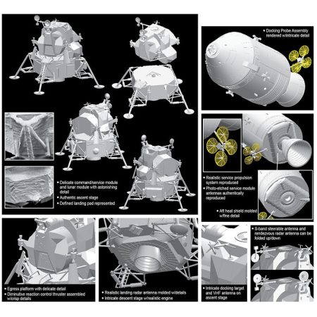 dragon 11002 Apollo 11 Lunar Landing CSM Columbia + LM Eagle maqueta escala 1/72
