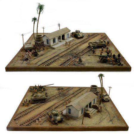 italeri 6181 El Alemain War Battle SetThe Railway Station diorama escala 1/72