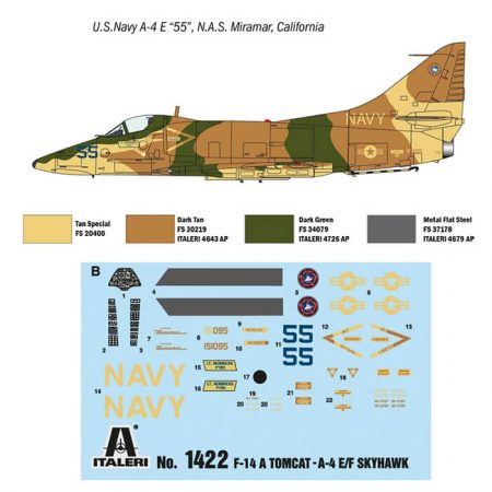 italeri 1422 Top Gun F-14A vs A-4F maqueta escala 1/72