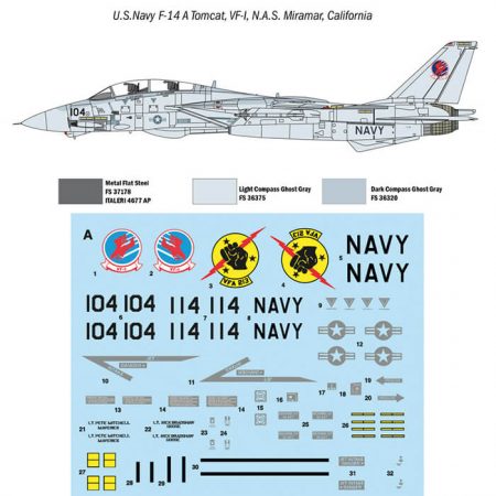 italeri 1422 Top Gun F-14A vs A-4F maqueta escala 1/72