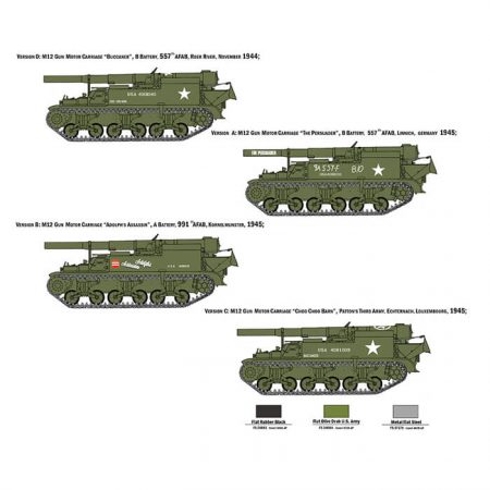 italeri 7076 M12 Gun Motor Carriage maqueta escala 1/72