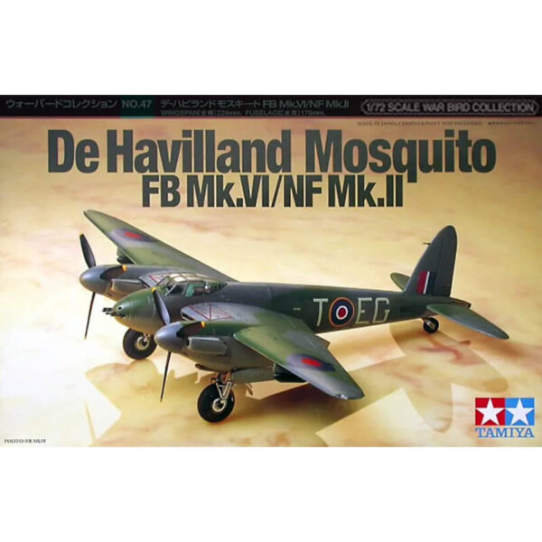 tamiya 60747 De Havilland Mosquito FB Mk.VI/NF Mk.II maqueta escala 1/72