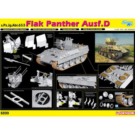 dragon 6899 FLAK PANTHER Ausf.D s.Pz.Jg.Abt.653 maqueta escala 1/35