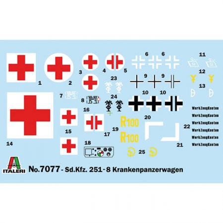 italeri 7077 Sd.Kfz. 251/8 Ambulance maqueta escala 1/72