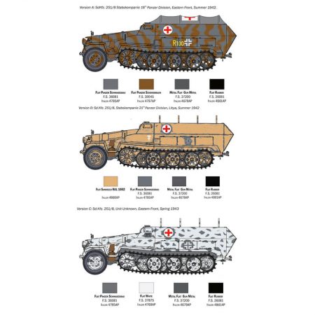 italeri 7077 Sd.Kfz. 251/8 Ambulance maqueta escala 1/72