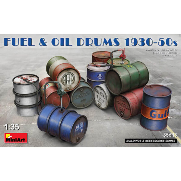 miniart 35613 Fuel & Oil Drums 1930-50s accesorios escala 1/35
