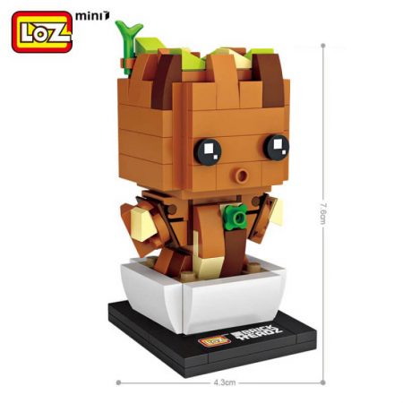 Loz Mini 1434 Baby Groot Brick Headz 137 pcs Marvel Guardianes de la Galaxia Construye y colecciona con los bloques de Loz, tus personajes favoritos.