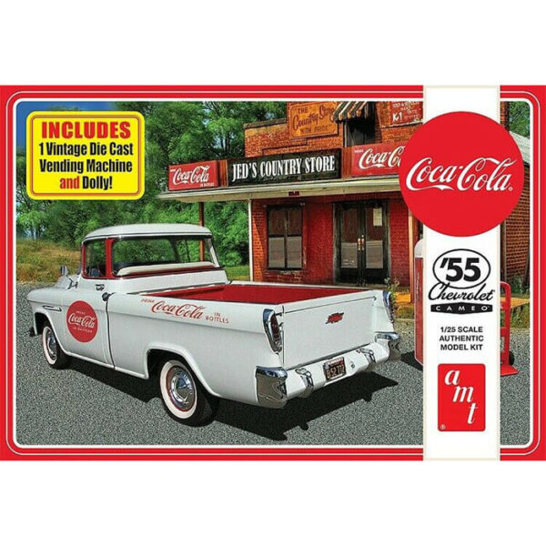 AMT 1094 Chevy Cameo Pick-up Coca Cola 1955 1/25 Kit en plástico para montar y pintar.