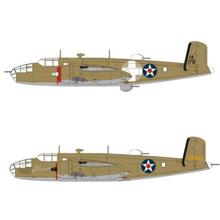 airfix a06020 North American B25B Mitchell 1/72 Kit en plástico para montar y pintar. Hoja de calcas con 2 decoraciones.