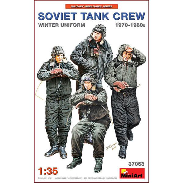 miniart models 37063 Soviet Tank Crew 1970-1980s Winter Uniform kit en plástico para montar y pintar 4 figuras de carristas soviéticos en la década de 1970-80.