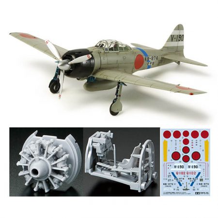 tamiya 60784 Mitsubishi A6M3 Zero Fighter Model 32 (Hamp) 1/72 War Bird Collection Kit en plástico para montar y pintar.