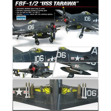 academy 12313 Grumman F8F-1/2 Bearcat USS Tarawa 1/48 Kit en plástico para montar y pintar.