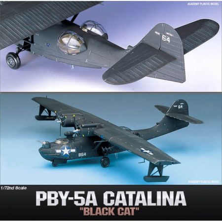 academy 12487 PBY-5A Catalina Black Cat 1/72 Kit en plástico para montar y pintar.
