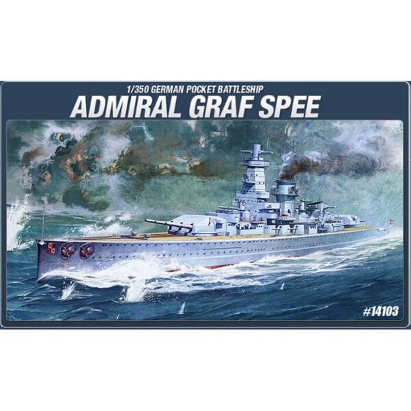 academy 14103 Admiral Graf Spee 1/350 German Pocket Battleship Kit en plástico para montar y pintar.