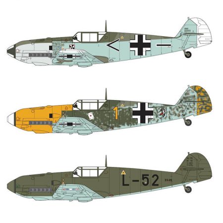 airfix a05120b Messerschmitt Bf109E-3/E-4 1/48 Kit en plástico para montar y pintar. Hoja de calcas con 3 decoraciones.