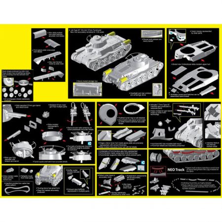 dragon 6875 IJA Type 97 "Chi-Ha" w/57mm Gun 1/35 Kit en plástico para montar y pintar. Incluye fotograbado para los protectores de escape.
