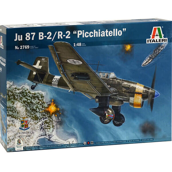 italeri 2769 JU 87B-2/R-2 PICCHIATELLO 1/48 Kit en plástico para montar y pintar. Incluye piezas en fotograbado y motor detallado.